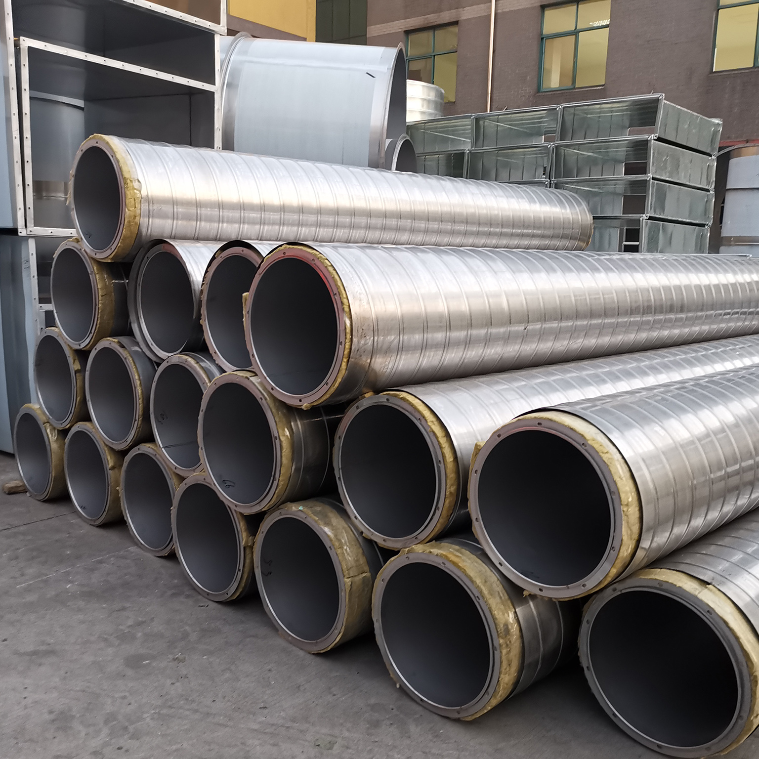 双层保温螺旋风管 碳钢焊接风管